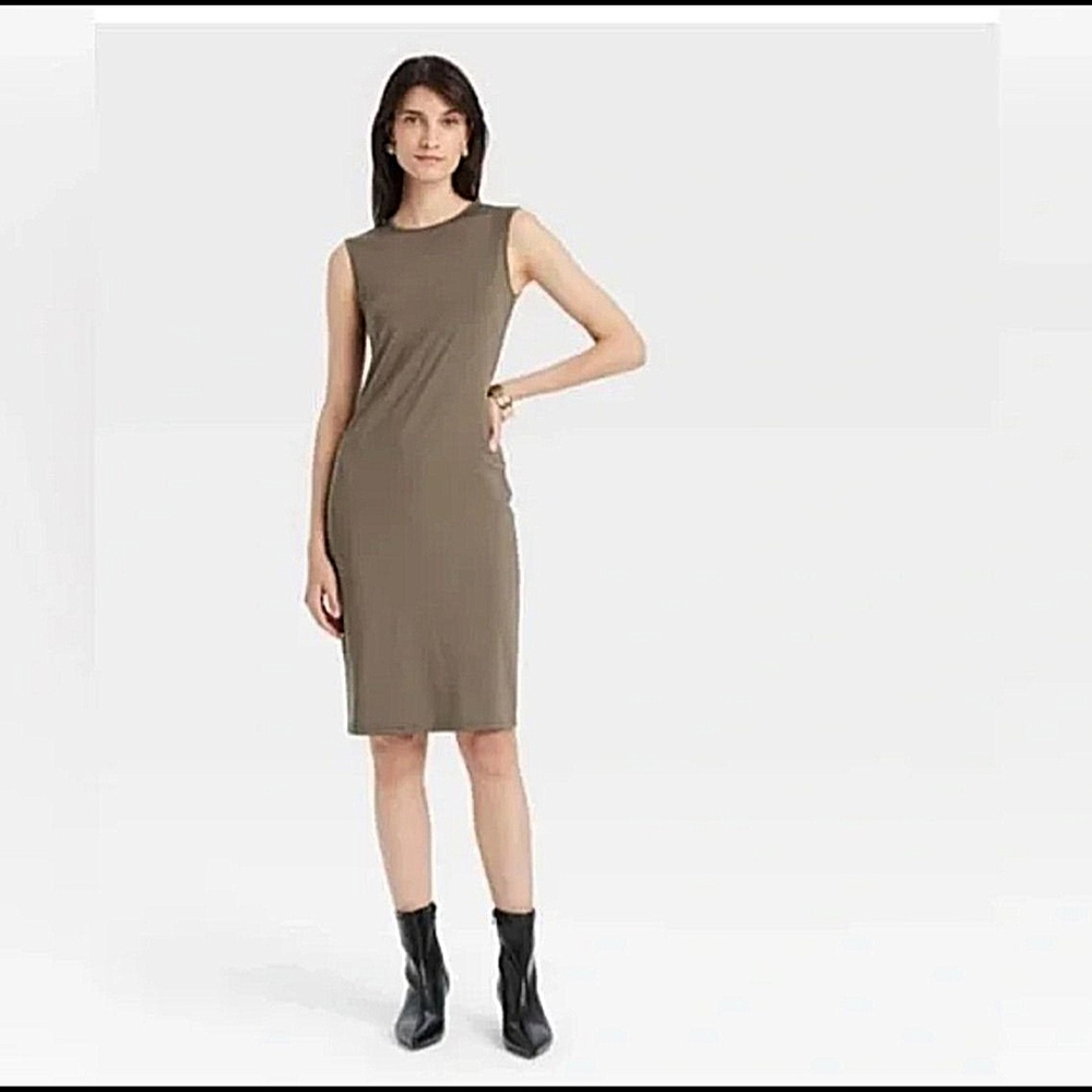 a new day Minimalist Olive Midi Tank Dress Size XL